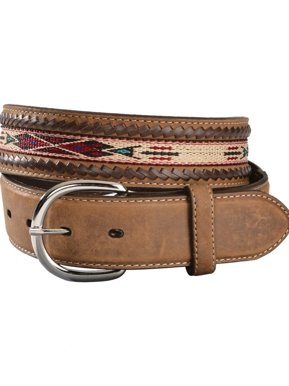 TONY LAMA MEN'S WOVEN LEATHER LACE BELT